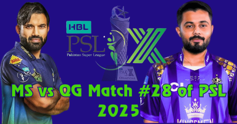 PSL 2025: QG won by 2 wickets from MS