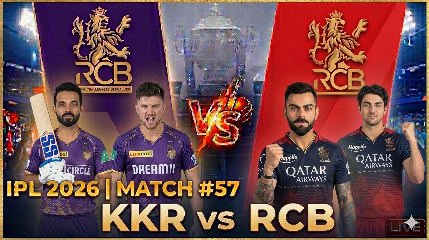 IPL 2026 match # 57 KKR vs RCB