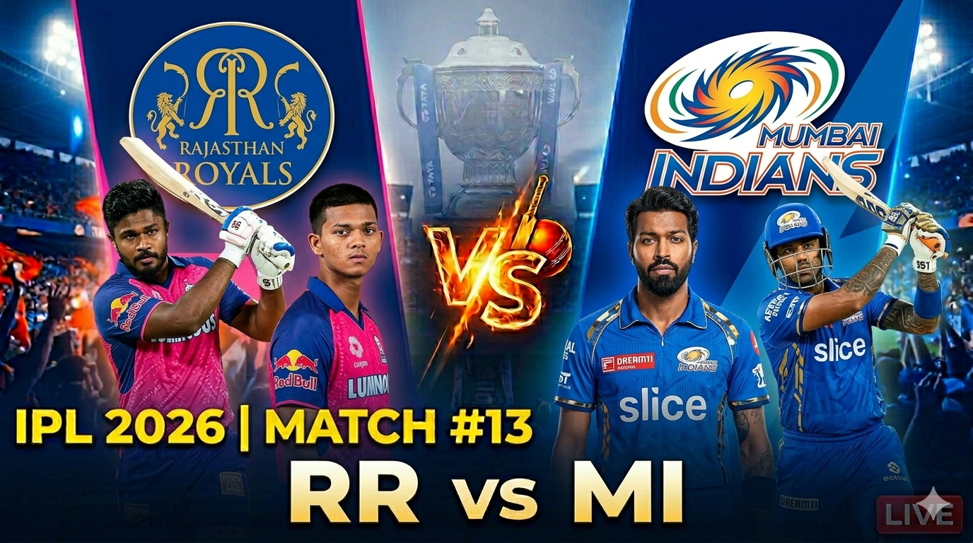 IPL 2026 match # 13 RR vs MI