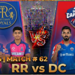 IPL 2026 match # 62 RR vs DC