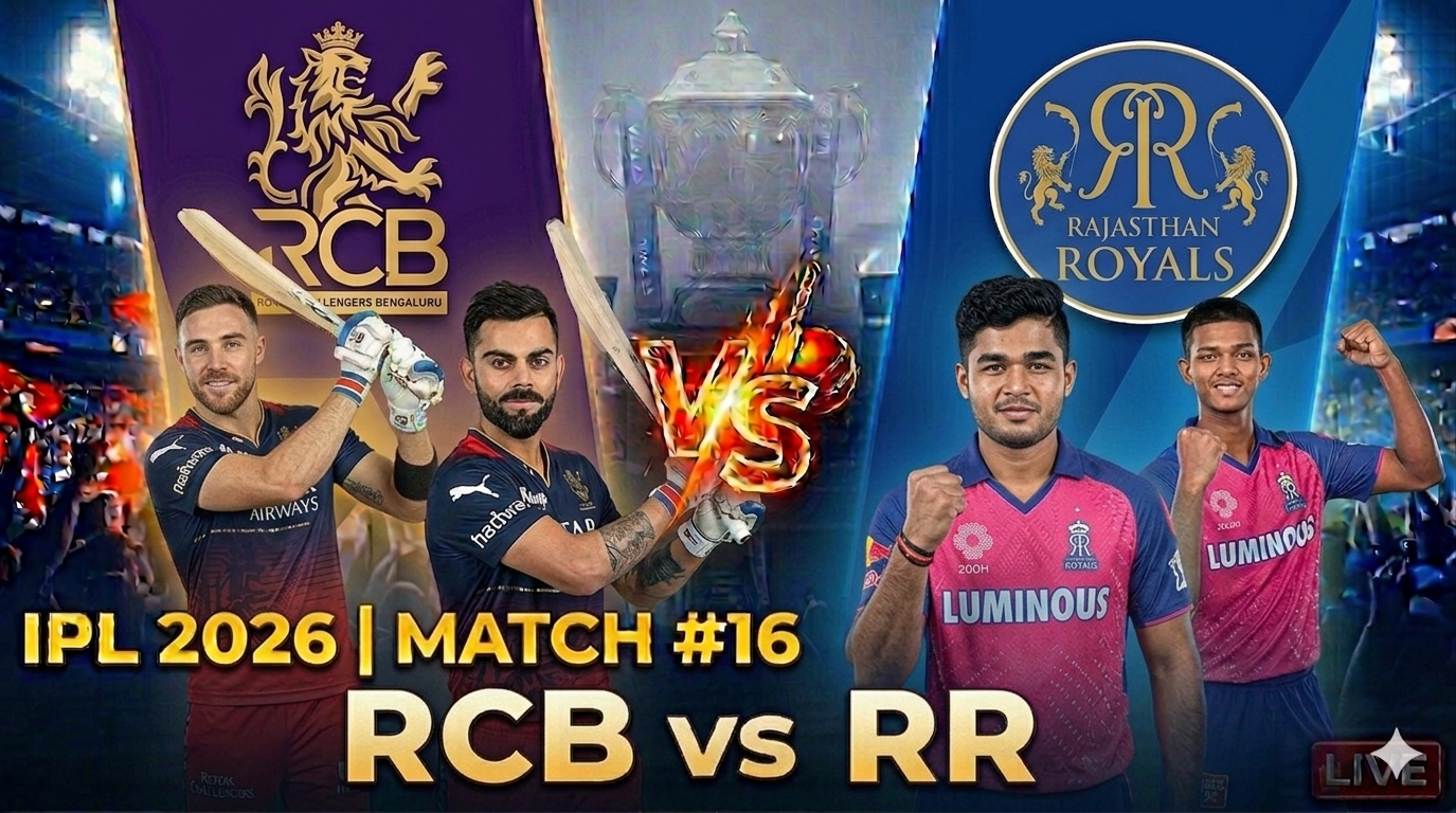 IPL 2026 match # 16 RCB vs RR